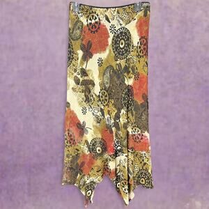 Y2k earthy tones asymmetrical midi skirt